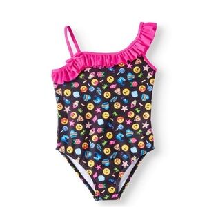 ❤️ EMOJI Girls' 1 Piece Swimsuit Size 7